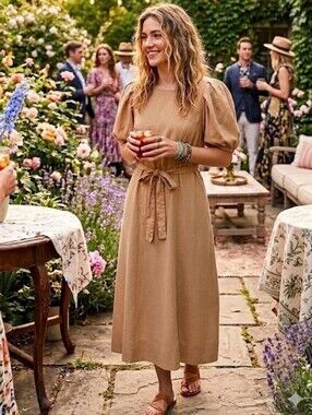 Ever New Tan Midi Dress Size 8